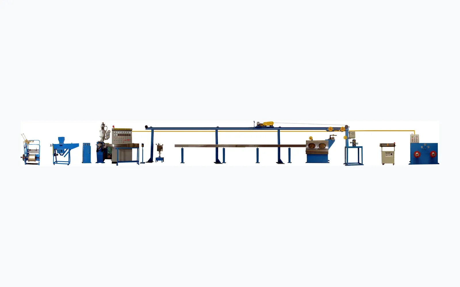 Building wire extrusion line in a cable factory